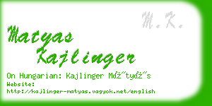 matyas kajlinger business card